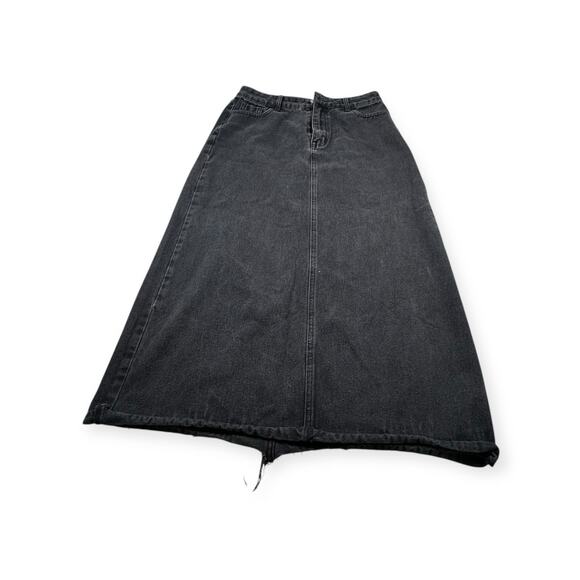 Shein Women’s Black Denim Skirt‎ Midi High Waisted Large Long Rugged Cotton 380 - Picture 1 of 6